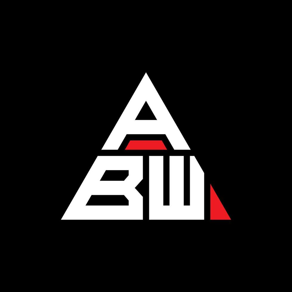 design del logo della lettera del triangolo abw con forma triangolare. monogramma di design del logo del triangolo abw. modello di logo vettoriale triangolo abw con colore rosso. logo triangolare abw logo semplice, elegante e lussuoso.