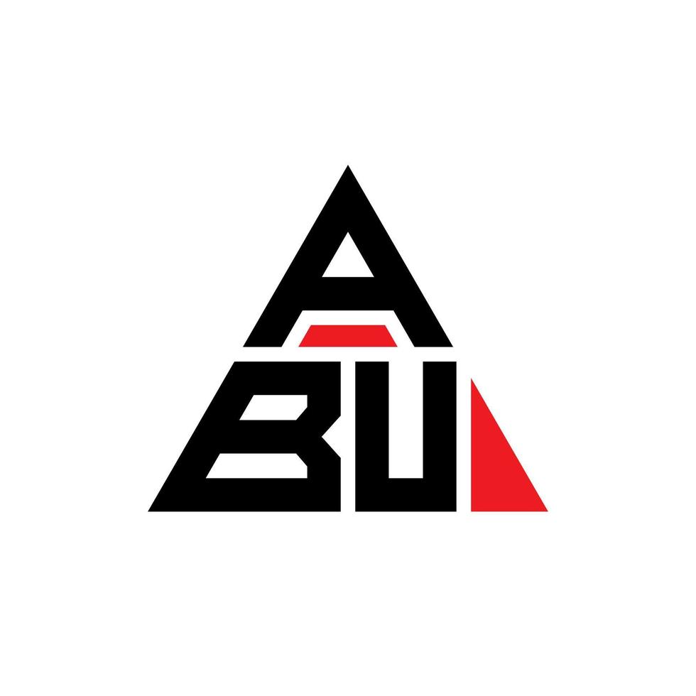 design del logo della lettera del triangolo abu con forma triangolare. monogramma di progettazione logo triangolo abu. modello di logo vettoriale triangolo abu con colore rosso. logo triangolare abu logo semplice, elegante e lussuoso.