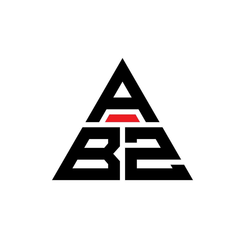 design del logo della lettera del triangolo abz con forma triangolare. monogramma di design del logo del triangolo abz. modello di logo vettoriale triangolo abz con colore rosso. logo triangolare abz logo semplice, elegante e lussuoso.