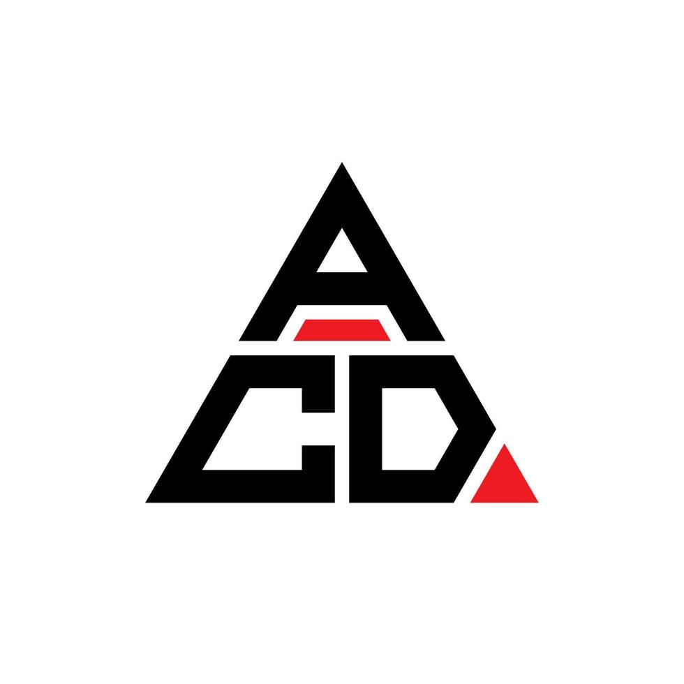 design del logo della lettera del triangolo acd con forma triangolare. monogramma di design del logo del triangolo acd. modello di logo vettoriale triangolo acd con colore rosso. acd logo triangolare logo semplice, elegante e lussuoso.