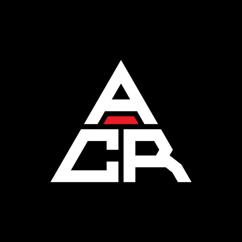 design del logo della lettera del triangolo acr con forma triangolare. monogramma di design del logo del triangolo acr. modello di logo vettoriale triangolo acr con colore rosso. logo triangolare acr logo semplice, elegante e lussuoso.