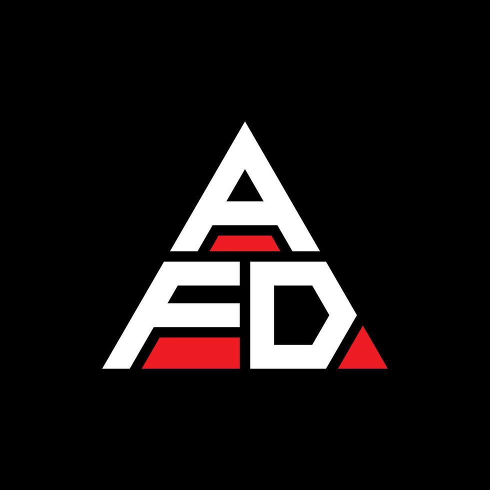 design del logo della lettera del triangolo afd con forma triangolare. monogramma di design del logo del triangolo afd. modello di logo vettoriale triangolo afd con colore rosso. afd logo triangolare logo semplice, elegante e lussuoso.