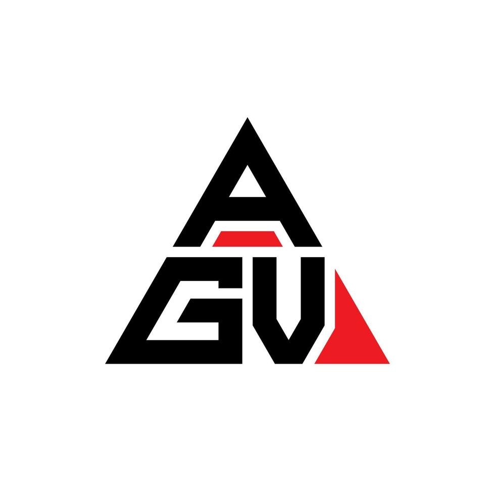 design del logo della lettera del triangolo agv con forma triangolare. monogramma agv triangolo logo design. modello di logo vettoriale triangolo agv con colore rosso. logo triangolare agv logo semplice, elegante e lussuoso.