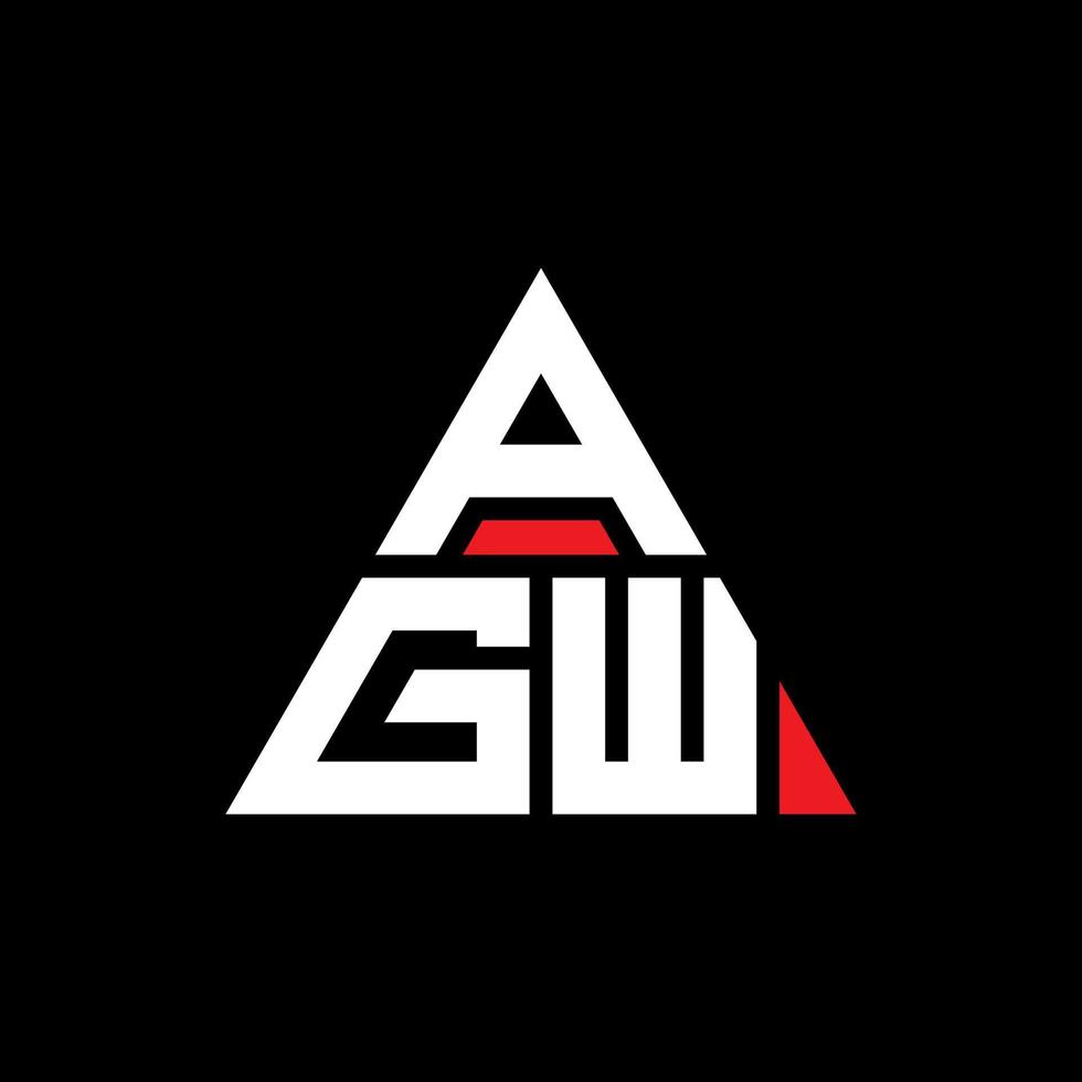 design del logo della lettera del triangolo agw con forma triangolare. monogramma di design del logo del triangolo agw. modello di logo vettoriale triangolo agw con colore rosso. logo triangolare agw logo semplice, elegante e lussuoso.