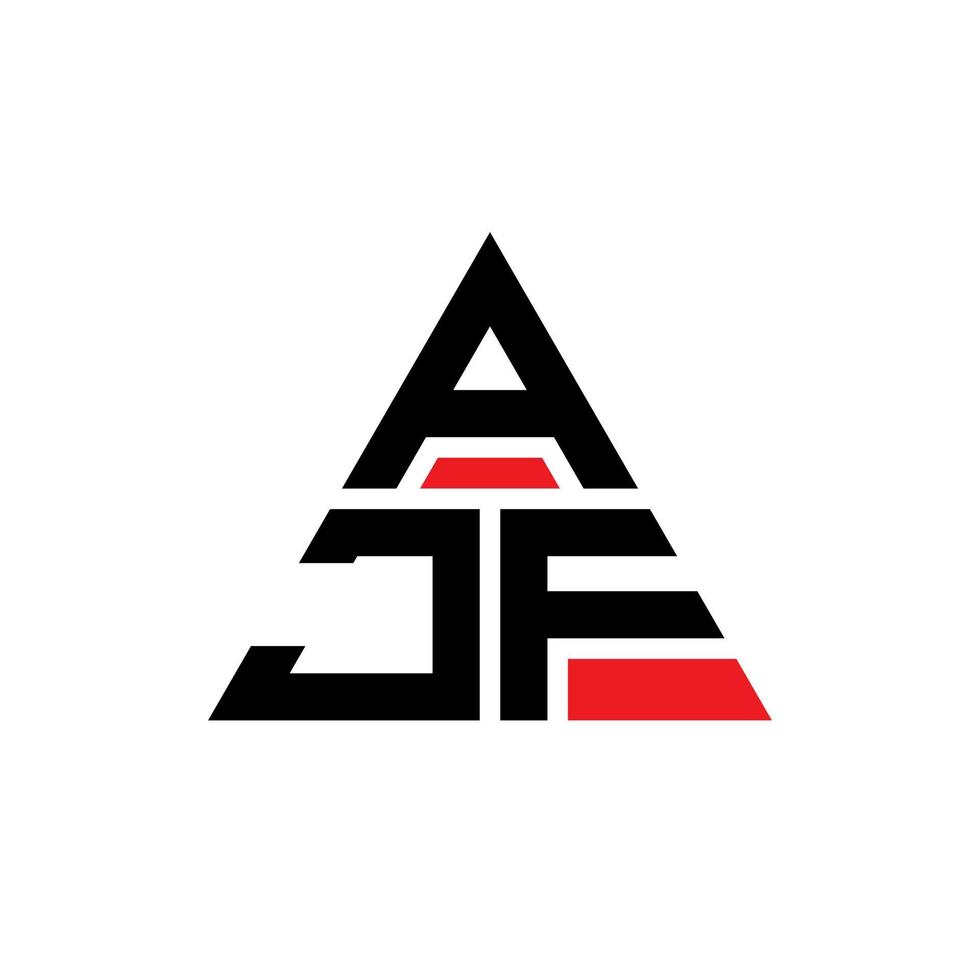 design del logo della lettera triangolare ajf con forma triangolare. monogramma ajf triangolo logo design. modello di logo vettoriale triangolo ajf con colore rosso. ajf logo triangolare logo semplice, elegante e lussuoso.