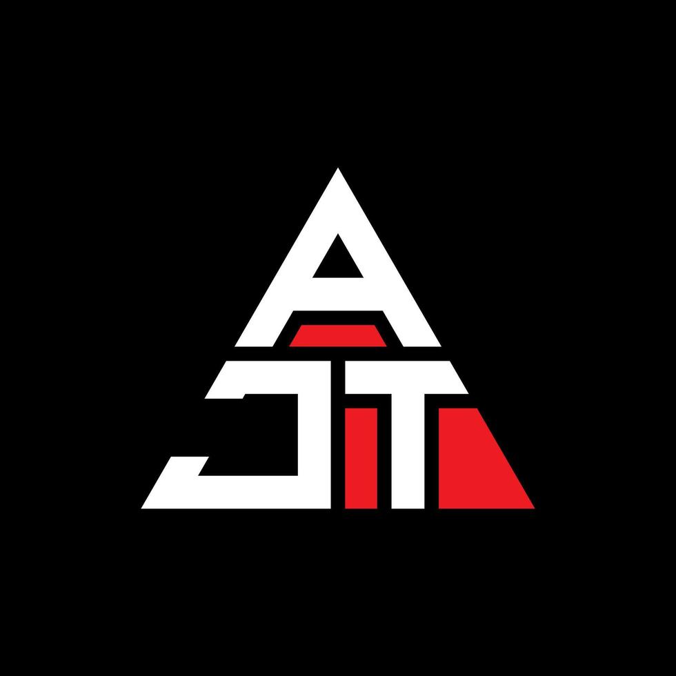 design del logo della lettera del triangolo ajt con forma triangolare. monogramma di design del logo del triangolo ajt. modello di logo vettoriale triangolo ajt con colore rosso. ajt logo triangolare logo semplice, elegante e lussuoso.