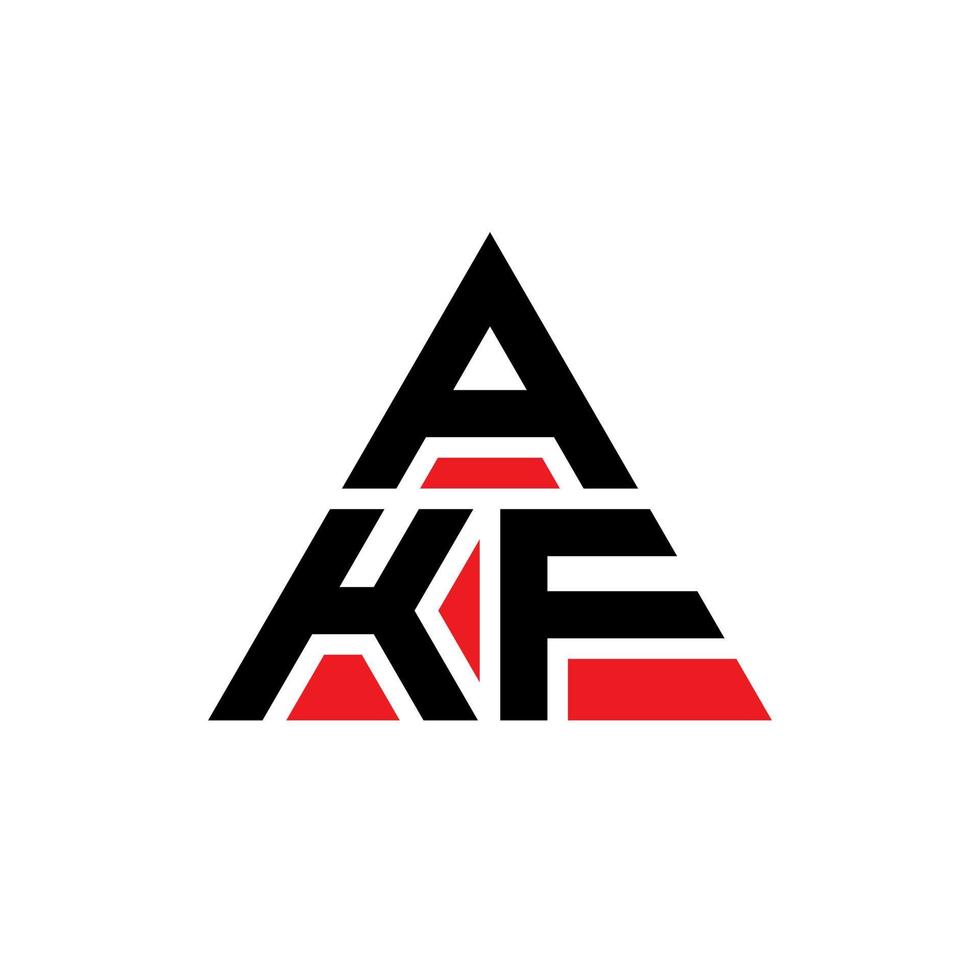 design del logo della lettera triangolare akf con forma triangolare. monogramma del design del logo del triangolo akf. modello di logo vettoriale triangolo akf con colore rosso. logo triangolare akf logo semplice, elegante e lussuoso.