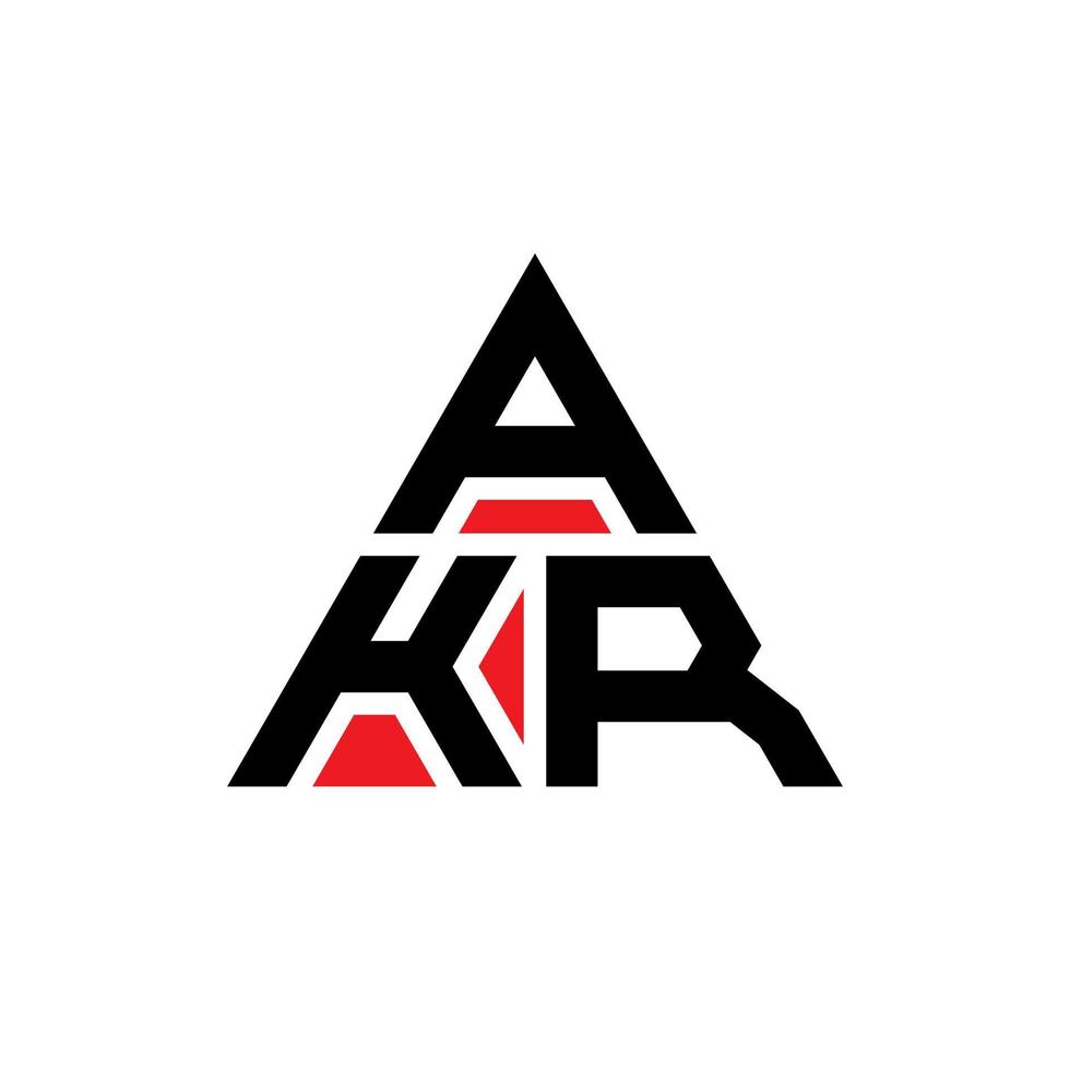 design del logo della lettera del triangolo akr con forma triangolare. monogramma di design del logo del triangolo akr. modello di logo vettoriale triangolo akr con colore rosso. logo triangolare akr logo semplice, elegante e lussuoso.