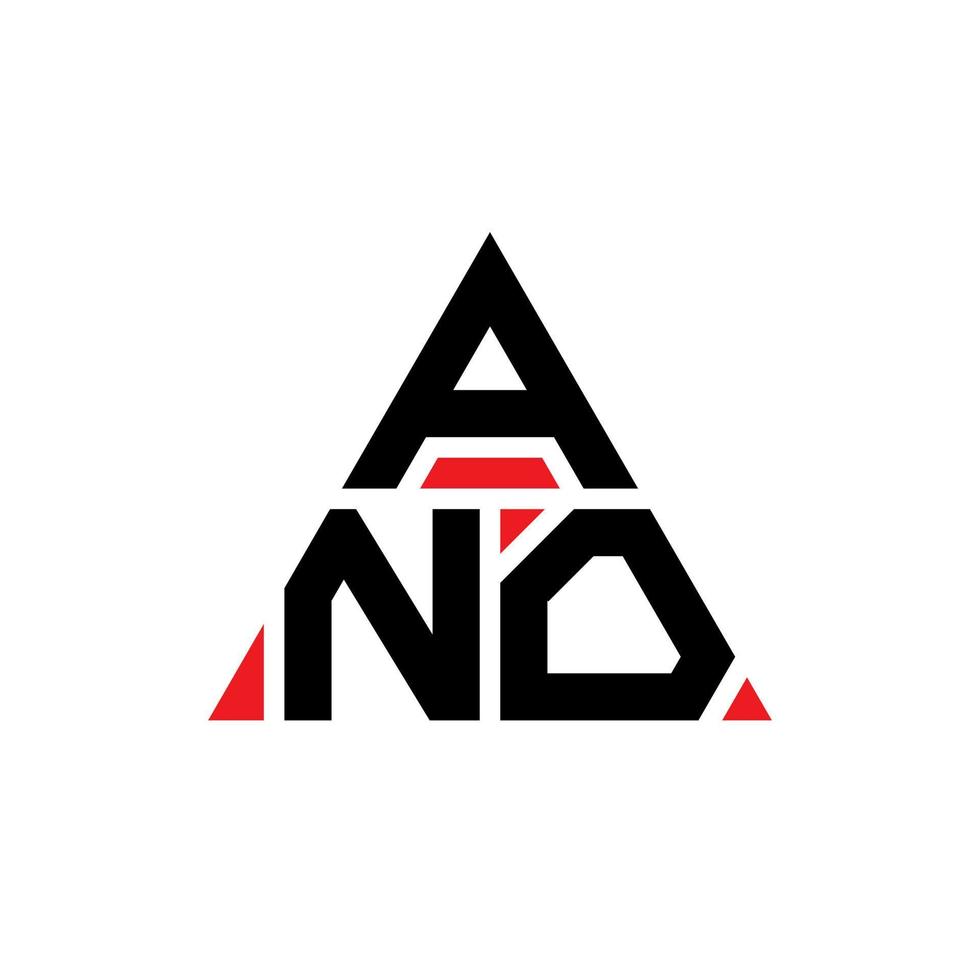 design del logo della lettera triangolare ano con forma triangolare. monogramma di design del logo ano triangolo. modello di logo vettoriale triangolo ano con colore rosso. ano logo triangolare logo semplice, elegante e lussuoso.