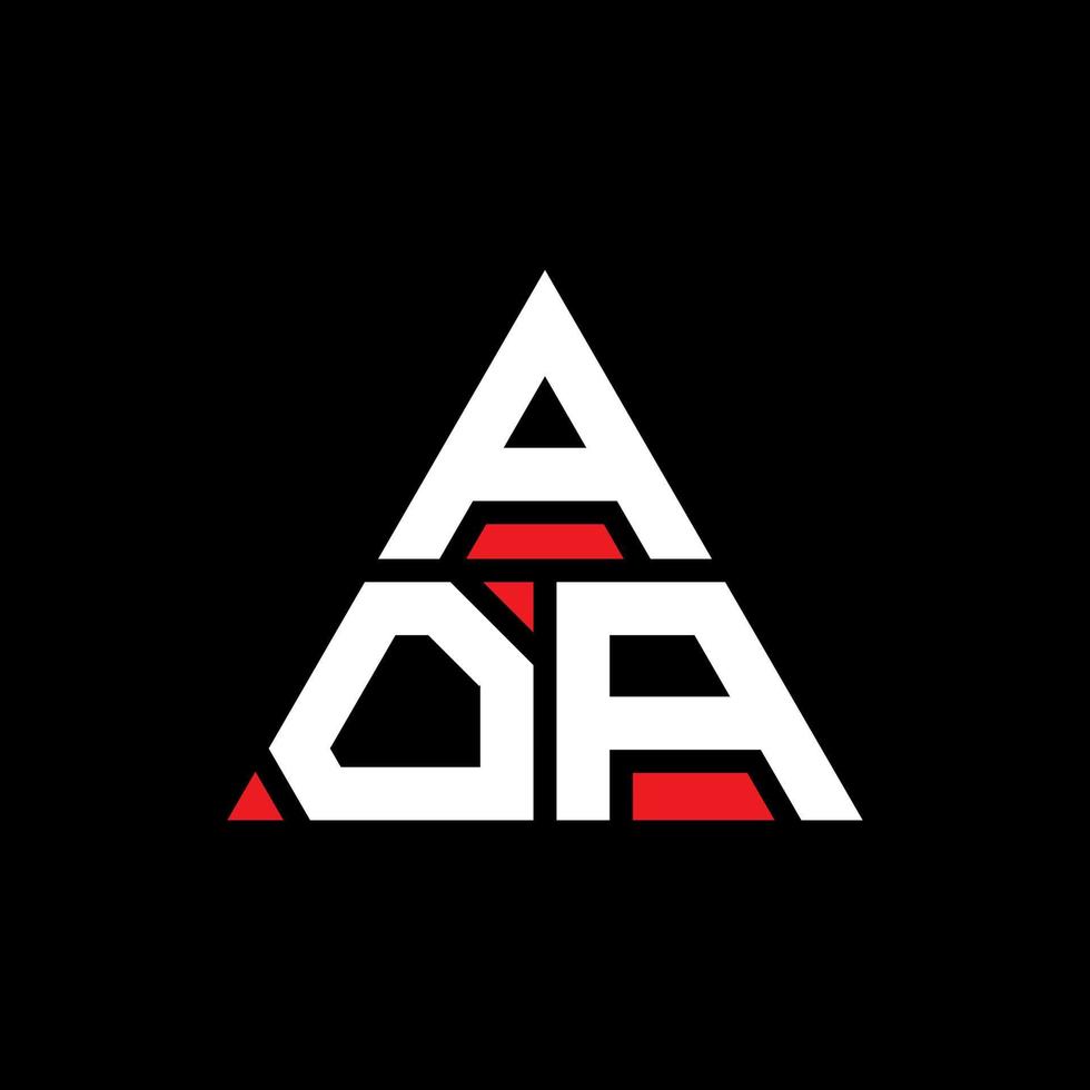 design del logo della lettera triangolare aoa con forma triangolare. monogramma aoa triangolo logo design. modello di logo vettoriale triangolo aoa con colore rosso. logo triangolare aoa logo semplice, elegante e lussuoso.