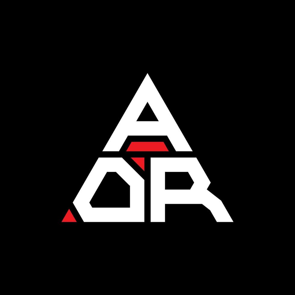 design del logo della lettera triangolare aor con forma triangolare. monogramma aor triangolo logo design. modello di logo vettoriale triangolo aor con colore rosso. aor logo triangolare logo semplice, elegante e lussuoso.