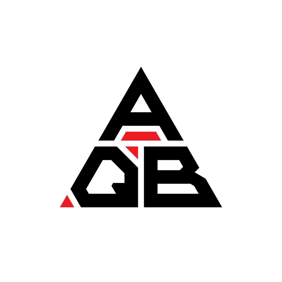 design del logo della lettera triangolare aqb con forma triangolare. monogramma di design del logo del triangolo aqb. modello di logo vettoriale triangolo aqb con colore rosso. logo triangolare aqb logo semplice, elegante e lussuoso.