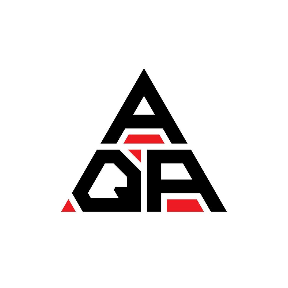 design del logo della lettera triangolare aqa con forma triangolare. monogramma aqa triangolo logo design. modello di logo vettoriale triangolo aqa con colore rosso. logo triangolare aqa logo semplice, elegante e lussuoso.