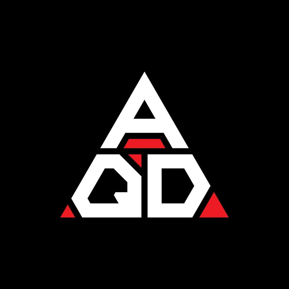 design del logo della lettera triangolare aqd con forma triangolare. monogramma di design del logo del triangolo aqd. modello di logo vettoriale triangolo aqd con colore rosso. logo triangolare aqd logo semplice, elegante e lussuoso.