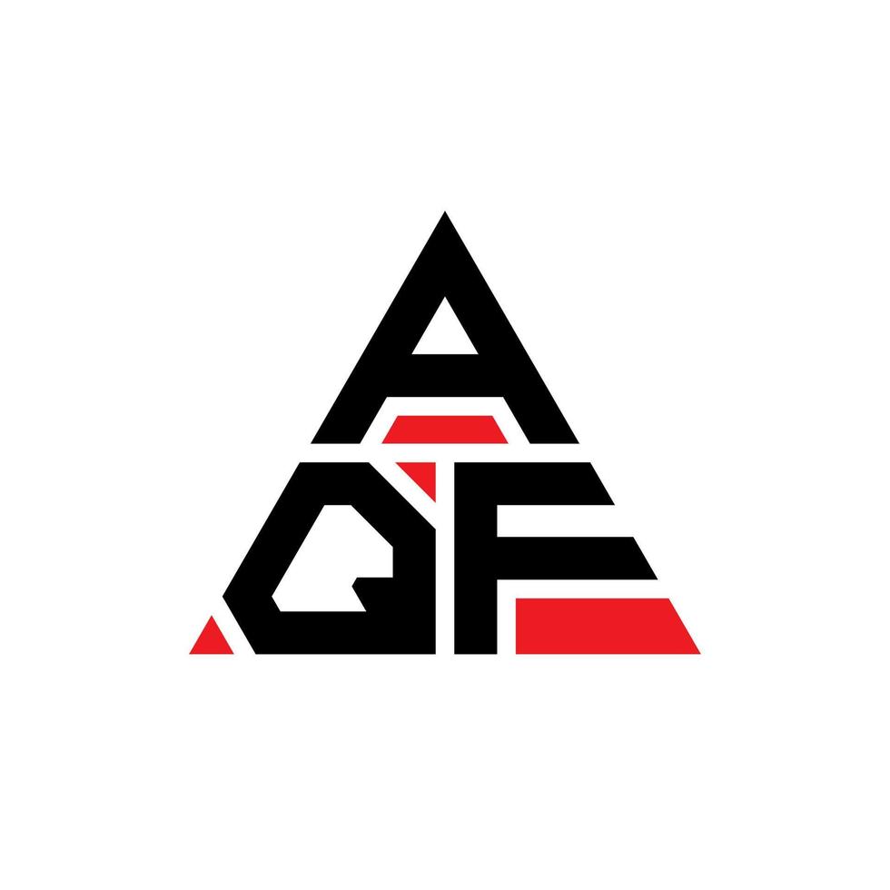 design del logo della lettera triangolare aqf con forma triangolare. monogramma di design del logo del triangolo aqf. modello di logo vettoriale triangolo aqf con colore rosso. logo triangolare aqf logo semplice, elegante e lussuoso.