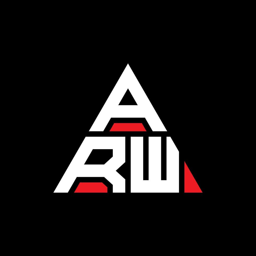 design del logo della lettera del triangolo arw con forma triangolare. monogramma di design del logo del triangolo arw. modello di logo vettoriale triangolo arw con colore rosso. arw logo triangolare logo semplice, elegante e lussuoso.