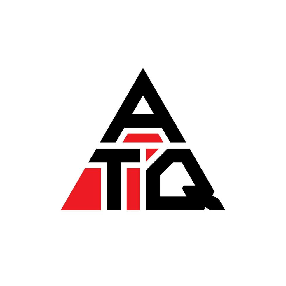 design del logo della lettera triangolare atq con forma triangolare. monogramma del design del logo del triangolo atq. modello di logo vettoriale triangolo atq con colore rosso. logo triangolare atq logo semplice, elegante e lussuoso.