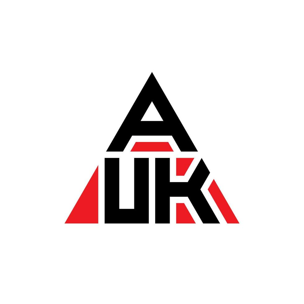 design del logo della lettera triangolare auk con forma triangolare. monogramma di design con logo triangolo auk. modello di logo vettoriale triangolo auk con colore rosso. logo triangolare auk logo semplice, elegante e lussuoso.