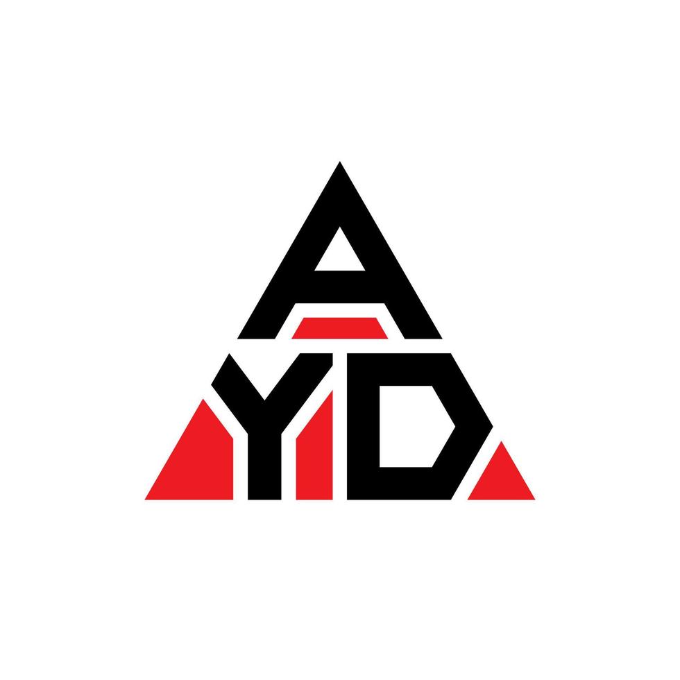 design del logo della lettera del triangolo ayd con forma triangolare. monogramma di design del logo del triangolo ayd. modello di logo vettoriale triangolo ayd con colore rosso. logo triangolare ayd logo semplice, elegante e lussuoso.
