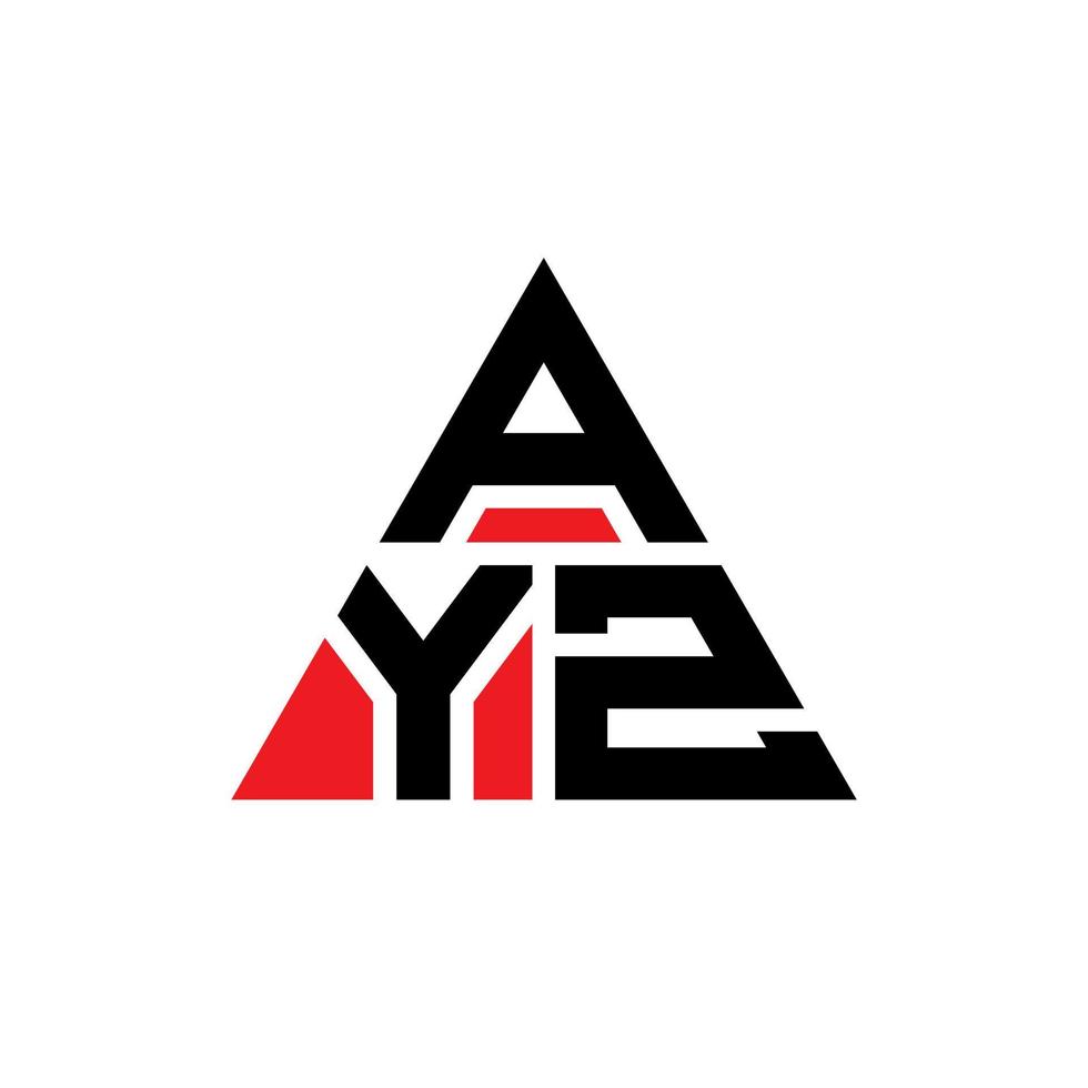 design del logo della lettera del triangolo ayz con forma triangolare. monogramma di design del logo del triangolo ayz. modello di logo vettoriale triangolo ayz con colore rosso. logo triangolare ayz logo semplice, elegante e lussuoso.