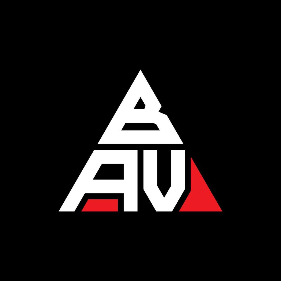 bav triangolo lettera logo design con forma triangolare. monogramma di design del logo del triangolo bav. modello di logo vettoriale triangolo bav con colore rosso. bav logo triangolare logo semplice, elegante e lussuoso.