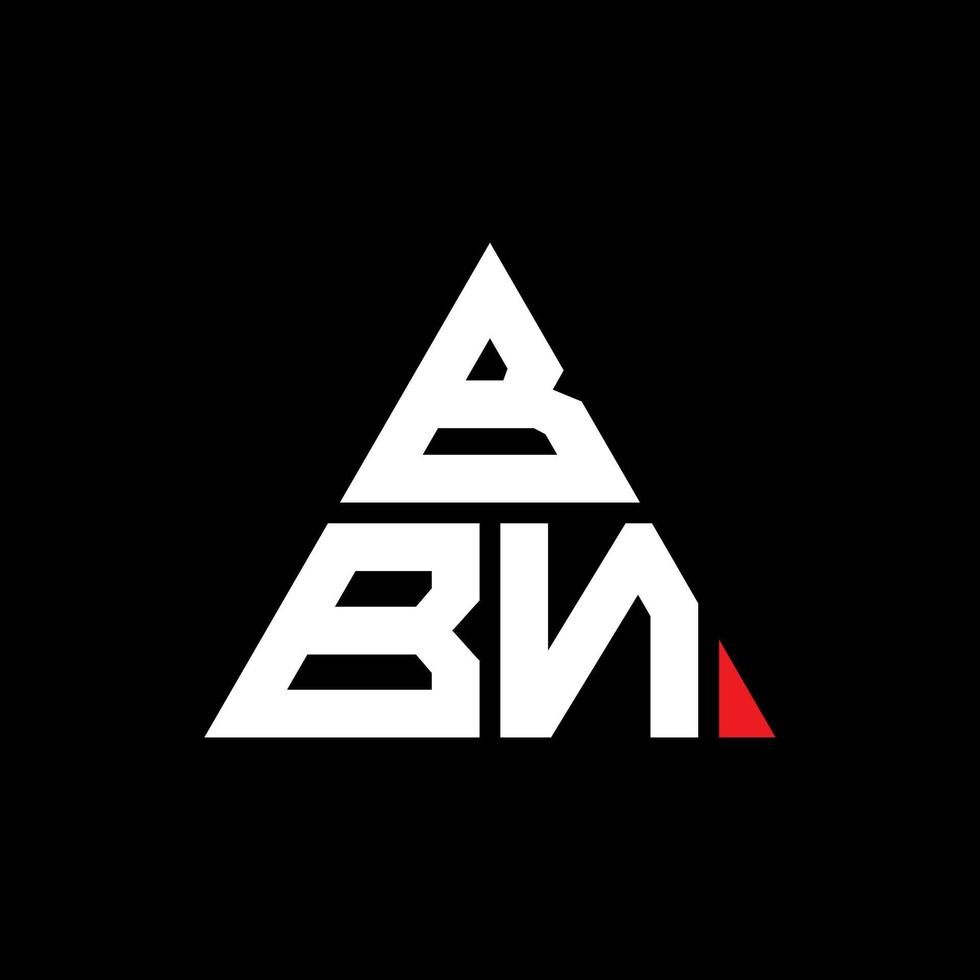 design del logo della lettera triangolare bbn con forma triangolare. monogramma di design del logo del triangolo bbn. modello di logo vettoriale triangolo bbn con colore rosso. logo triangolare bbn logo semplice, elegante e lussuoso.