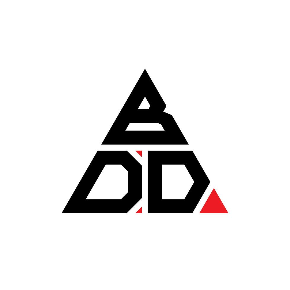 design del logo della lettera del triangolo bdd con forma triangolare. bdd triangolo logo design monogramma. modello di logo vettoriale triangolo bdd con colore rosso. bdd logo triangolare logo semplice, elegante e lussuoso.