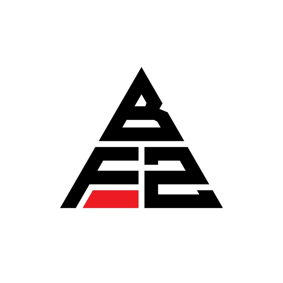 design del logo della lettera del triangolo bfz con forma triangolare. monogramma di design del logo del triangolo bfz. modello di logo vettoriale triangolo bfz con colore rosso. logo triangolare bfz logo semplice, elegante e lussuoso.