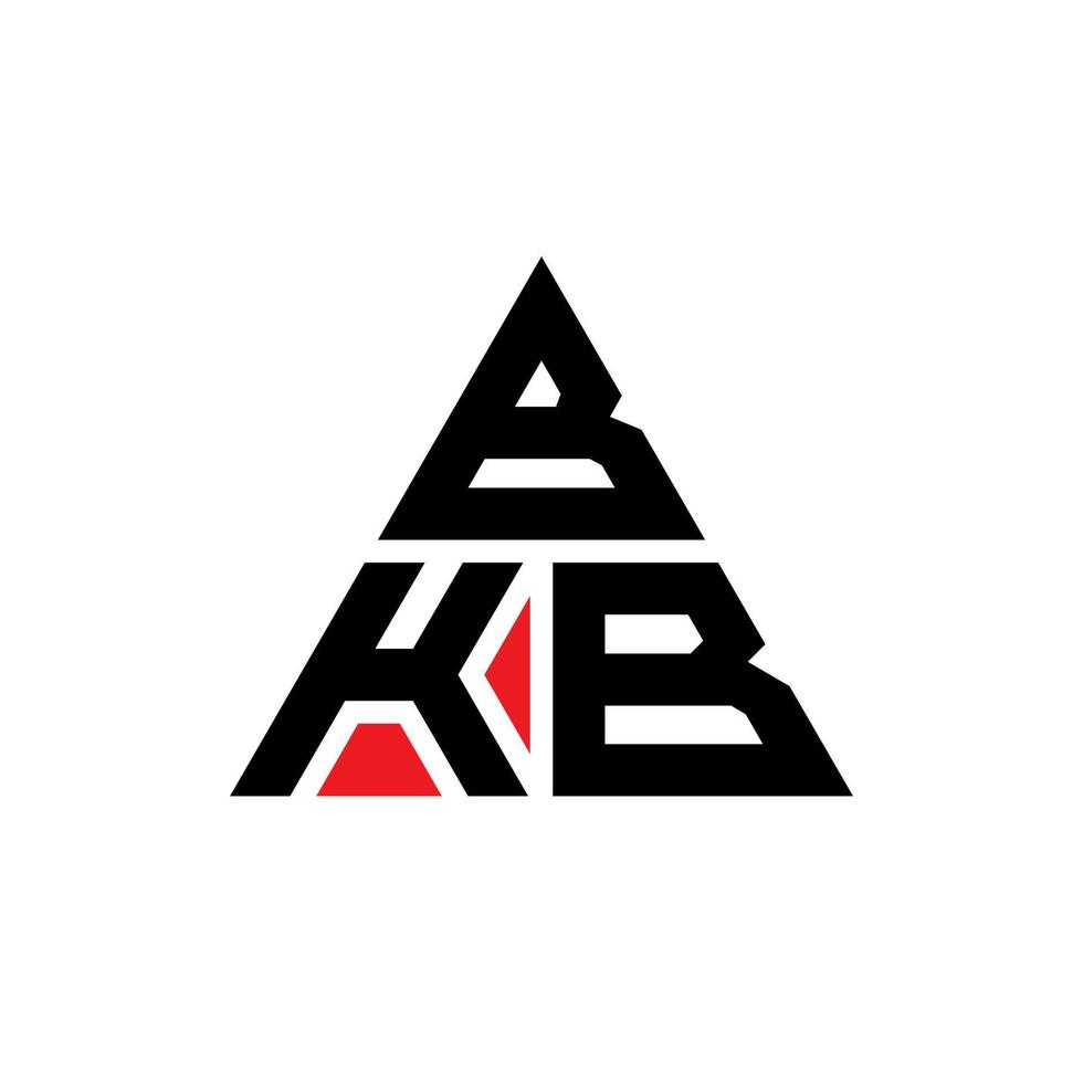 design del logo della lettera triangolare bkb con forma triangolare. bkb triangolo logo design monogramma. modello di logo vettoriale triangolo bkb con colore rosso. bkb logo triangolare logo semplice, elegante e lussuoso.