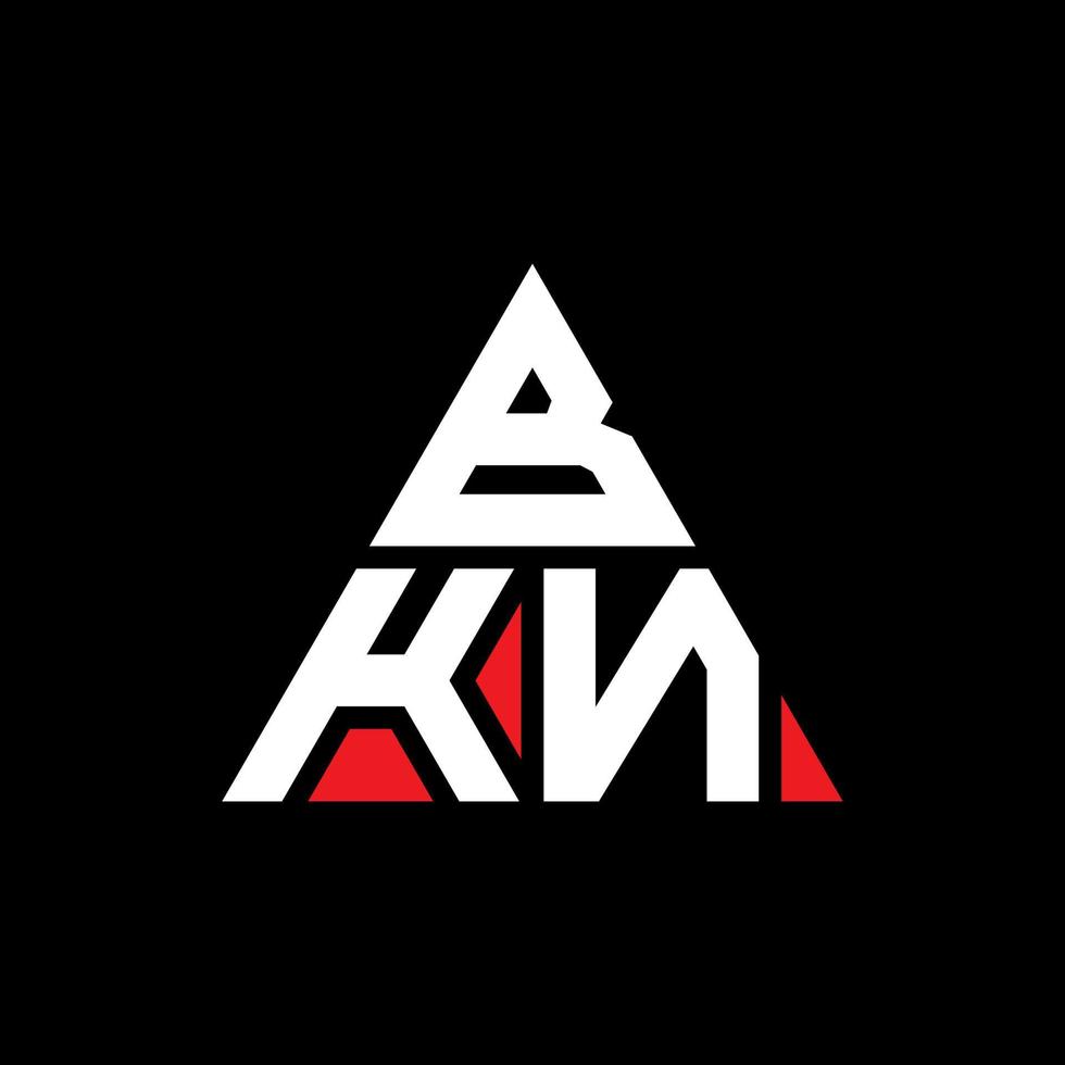 design del logo della lettera triangolare bkn con forma triangolare. monogramma di design del logo del triangolo bkn. modello di logo vettoriale triangolo bkn con colore rosso. logo triangolare bkn logo semplice, elegante e lussuoso.