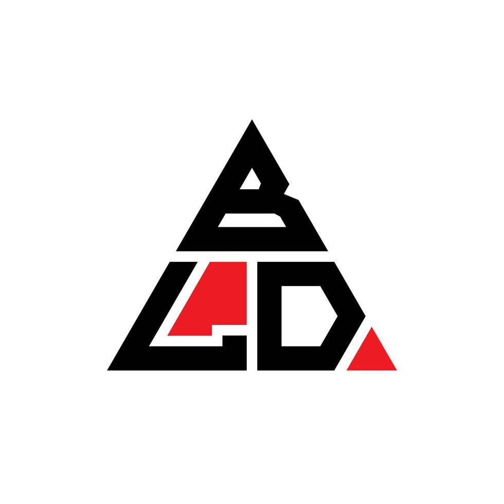 design del logo della lettera triangolare bld con forma triangolare. monogramma di design del logo del triangolo bld. modello di logo vettoriale triangolo bld con colore rosso. logo triangolare bld logo semplice, elegante e lussuoso.