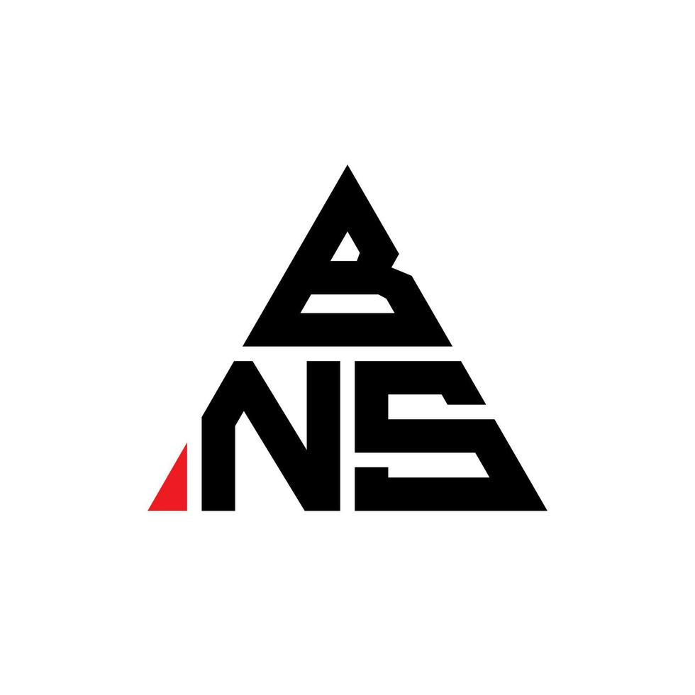 design del logo della lettera triangolare bns con forma triangolare. monogramma di design del logo del triangolo bns. modello di logo vettoriale triangolo bns con colore rosso. logo triangolare bns logo semplice, elegante e lussuoso.