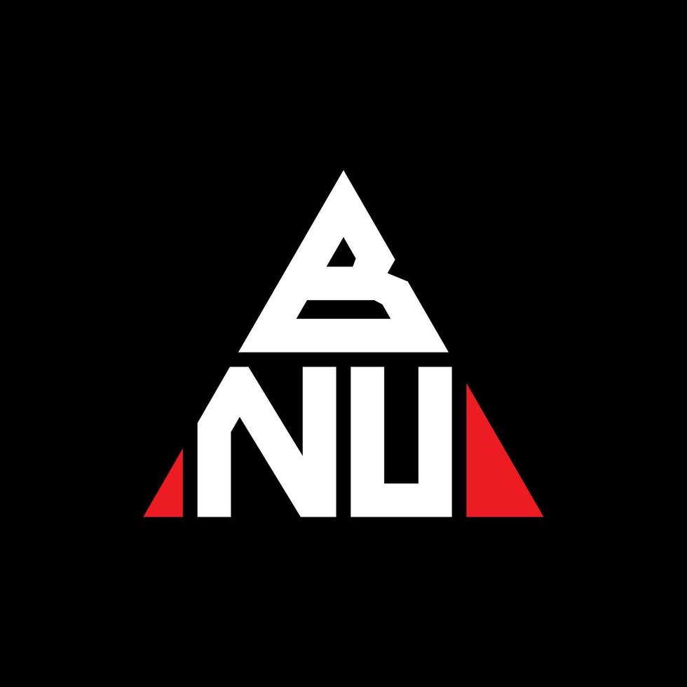 design del logo della lettera triangolare bnu con forma triangolare. bnu triangolo logo design monogramma. modello di logo vettoriale triangolo bnu con colore rosso. logo triangolare bnu logo semplice, elegante e lussuoso.