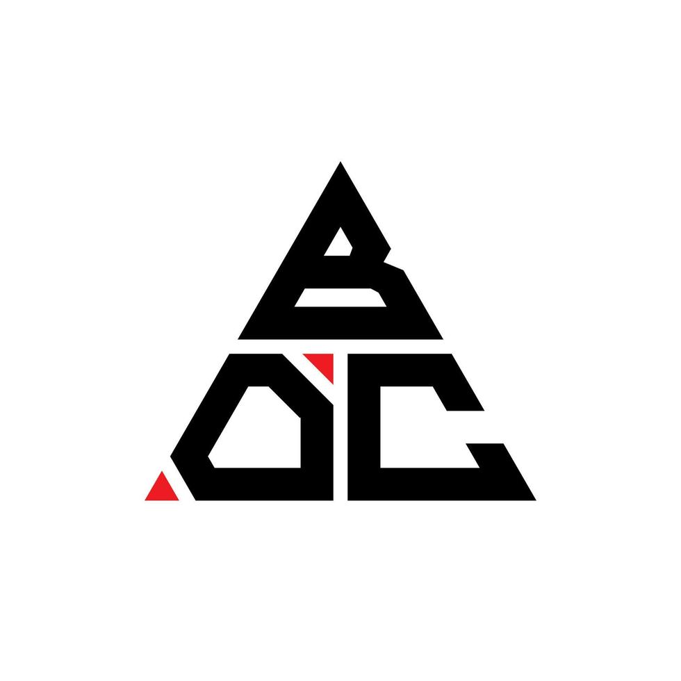 boc triangolo lettera logo design con forma triangolare. monogramma di design del logo del triangolo boc. modello di logo vettoriale triangolo boc con colore rosso. logo triangolare boc logo semplice, elegante e lussuoso.