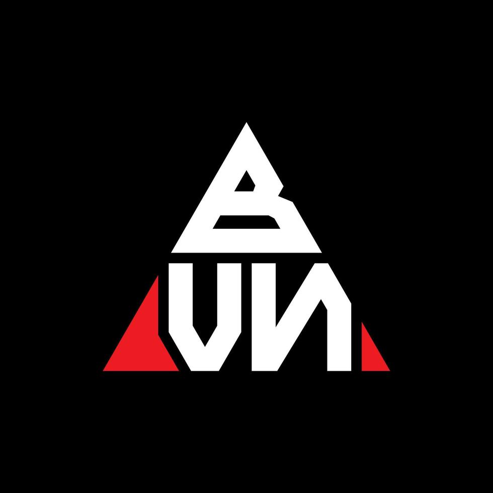 design del logo della lettera triangolare bvn con forma triangolare. monogramma di design del logo del triangolo bvn. modello di logo vettoriale triangolo bvn con colore rosso. logo triangolare bvn logo semplice, elegante e lussuoso.