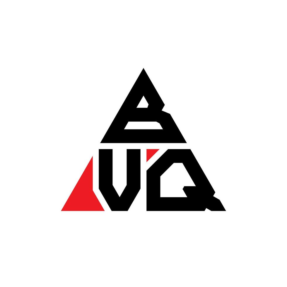 design del logo della lettera del triangolo bvq con forma triangolare. bvq triangolo logo design monogramma. modello di logo vettoriale triangolo bvq con colore rosso. bvq logo triangolare logo semplice, elegante e lussuoso.