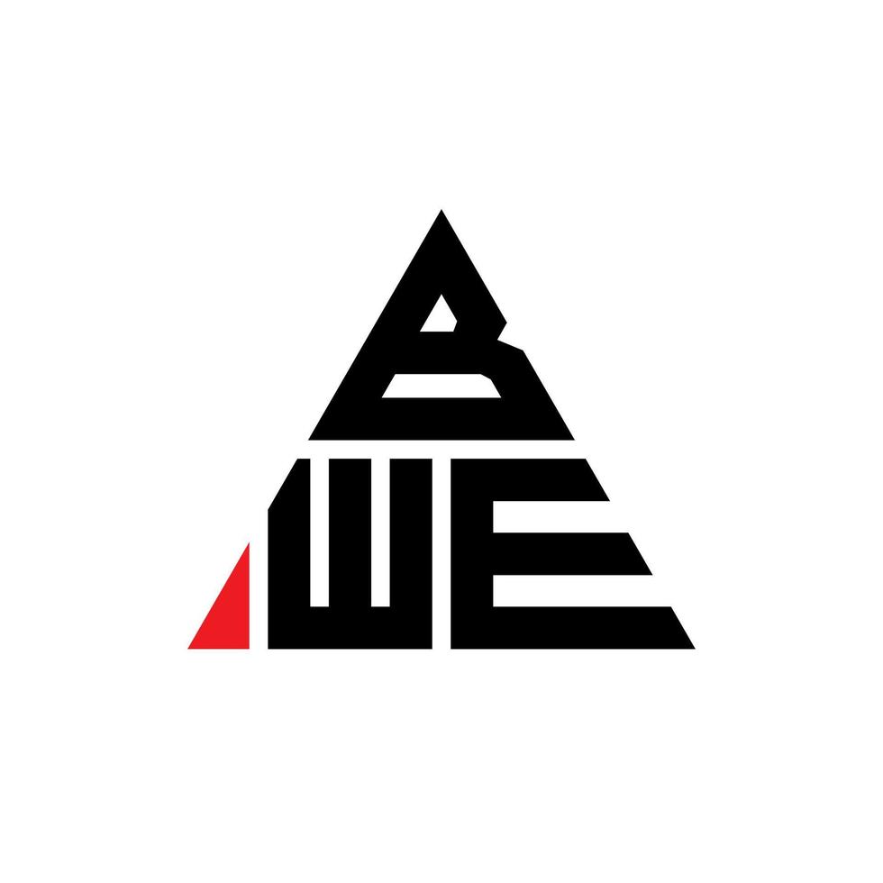 design del logo della lettera triangolare bwe con forma triangolare. monogramma di design del logo del triangolo bwe. modello di logo vettoriale triangolo bwe con colore rosso. logo triangolare bwe logo semplice, elegante e lussuoso.