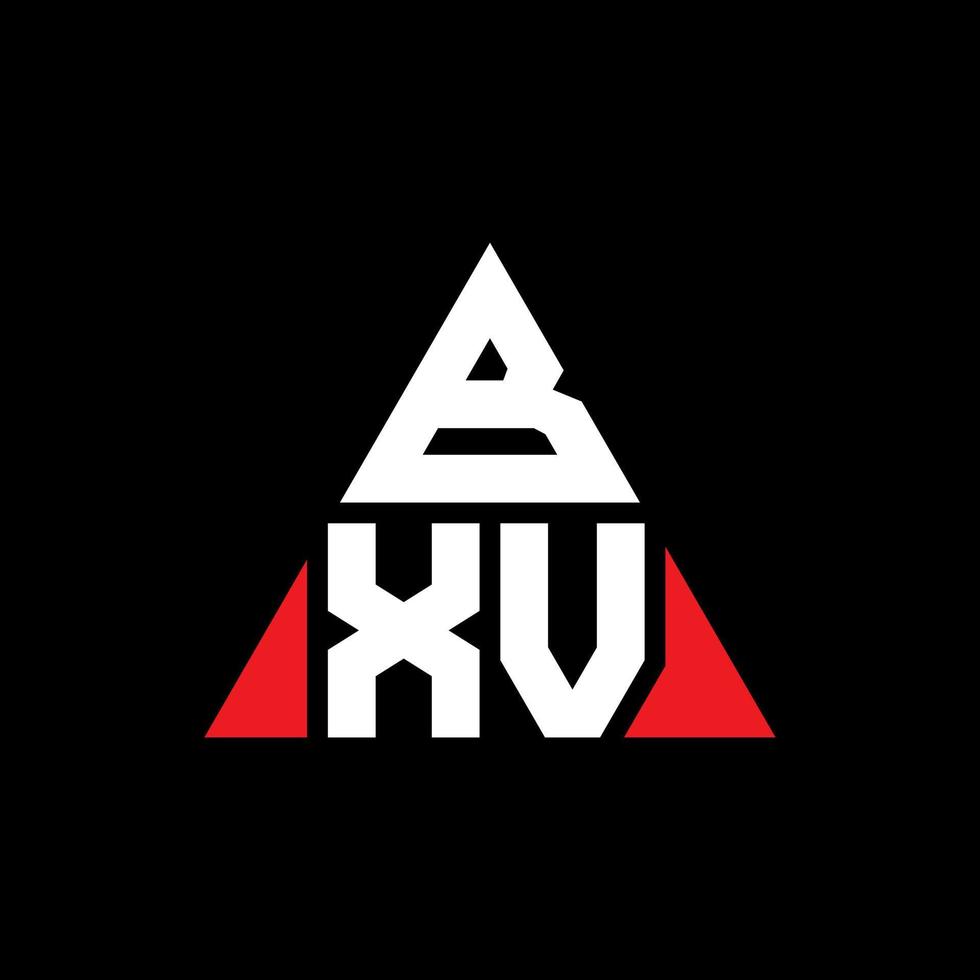 design del logo della lettera del triangolo bxv con forma triangolare. monogramma di design del logo del triangolo bxv. modello di logo vettoriale triangolo bxv con colore rosso. logo triangolare bxv logo semplice, elegante e lussuoso.