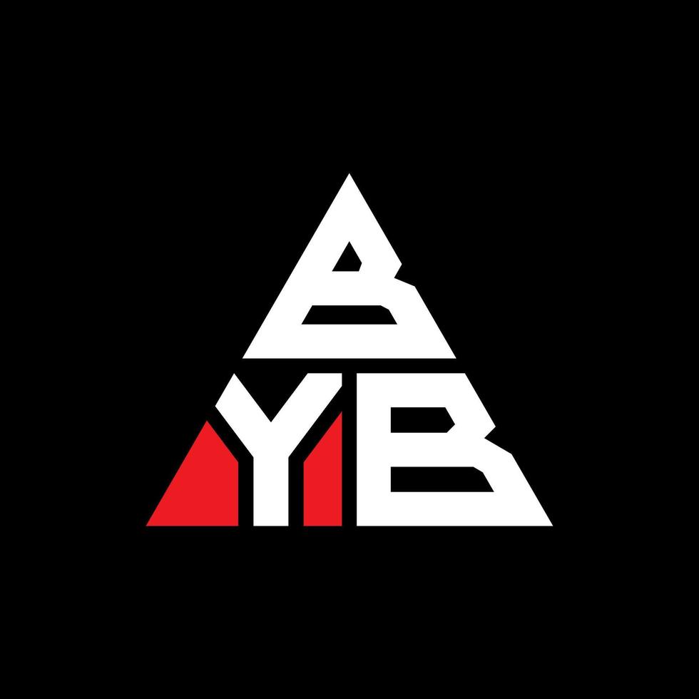 design del logo della lettera triangolo byb con forma triangolare. monogramma di design del logo del triangolo byb. modello di logo vettoriale triangolo byb con colore rosso. logo triangolare byb logo semplice, elegante e lussuoso.