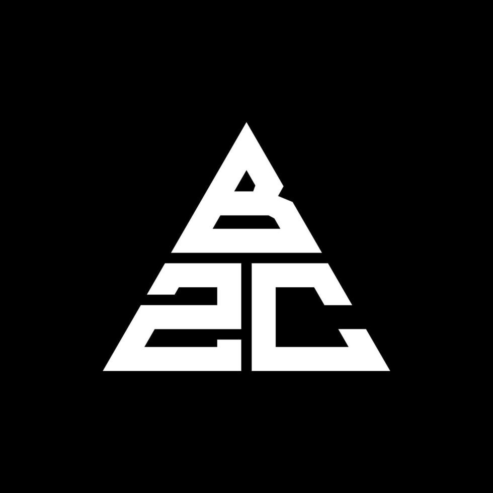 logo della lettera triangolare bzc con forma triangolare. bzc triangolo logo design monogramma. modello di logo vettoriale triangolo bzc con colore rosso. logo triangolare bzc logo semplice, elegante e lussuoso.