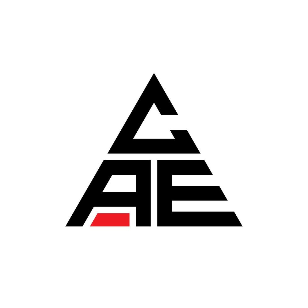 design del logo della lettera triangolare cae con forma triangolare. monogramma cae triangolo logo design. modello di logo vettoriale triangolo cae con colore rosso. logo triangolare cae logo semplice, elegante e lussuoso.