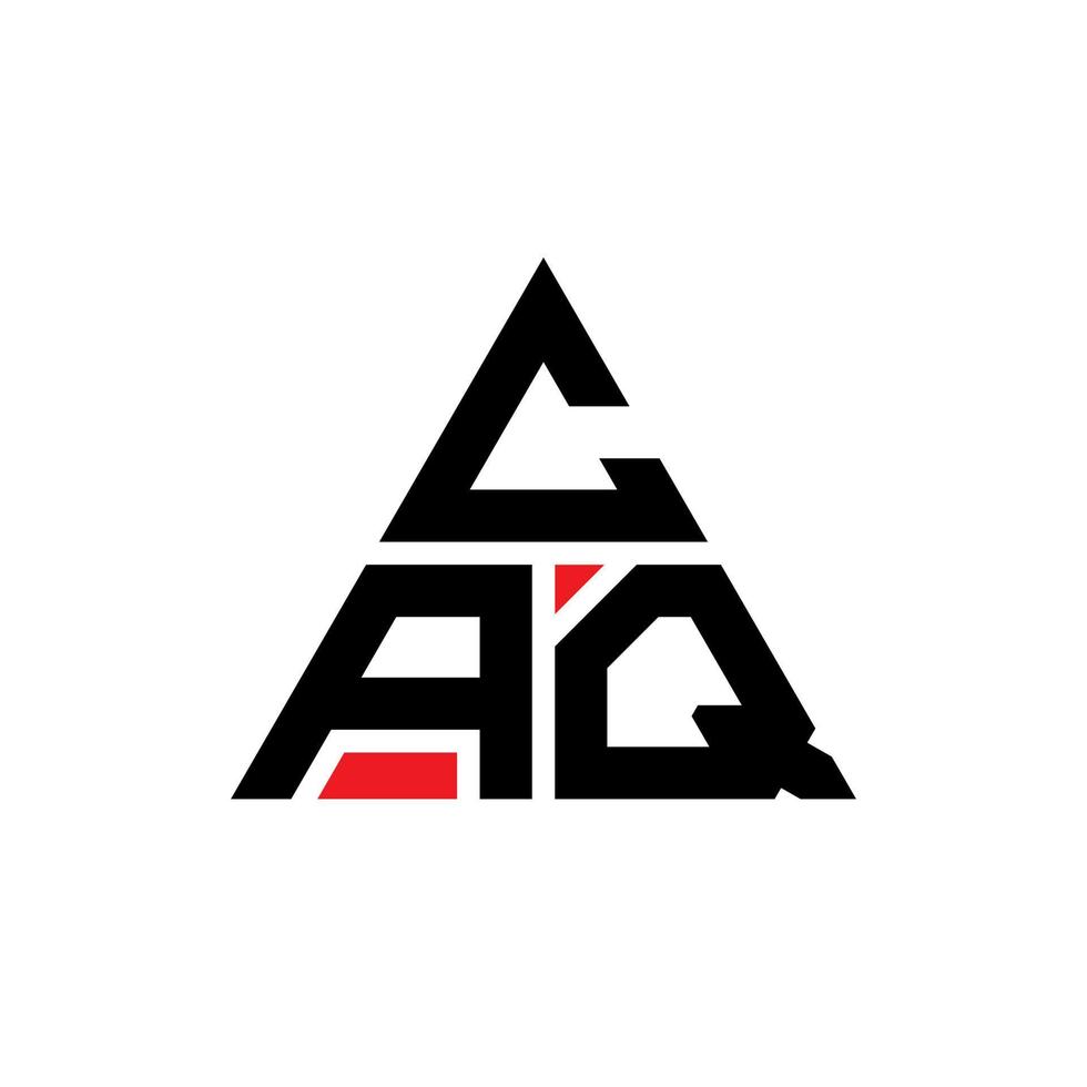 design del logo della lettera triangolare caq con forma triangolare. monogramma caq triangolo logo design. modello di logo vettoriale triangolo caq con colore rosso. caq logo triangolare logo semplice, elegante e lussuoso.