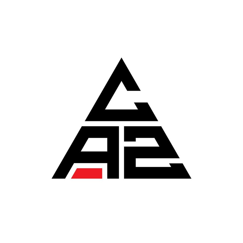 design del logo della lettera triangolo caz con forma triangolare. monogramma caz triangolo logo design. modello di logo vettoriale triangolo caz con colore rosso. caz logo triangolare logo semplice, elegante e lussuoso.