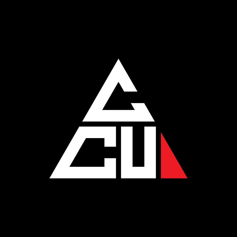 design del logo della lettera triangolare ccu con forma triangolare. monogramma di design con logo triangolo ccu. modello di logo vettoriale triangolo ccu con colore rosso. logo triangolare ccu logo semplice, elegante e lussuoso.