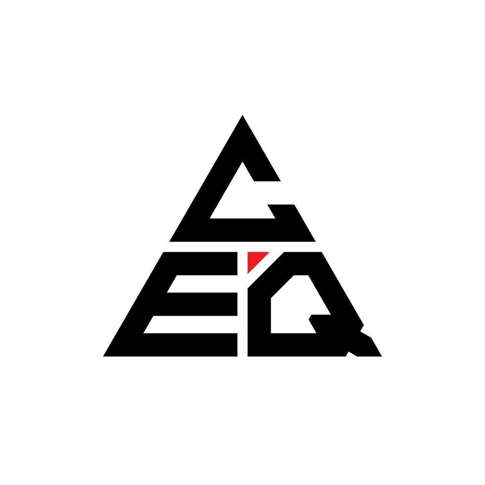 design del logo della lettera triangolare ceq con forma triangolare. monogramma di design del logo del triangolo ceq. modello di logo vettoriale triangolo ceq con colore rosso. ceq logo triangolare logo semplice, elegante e lussuoso.