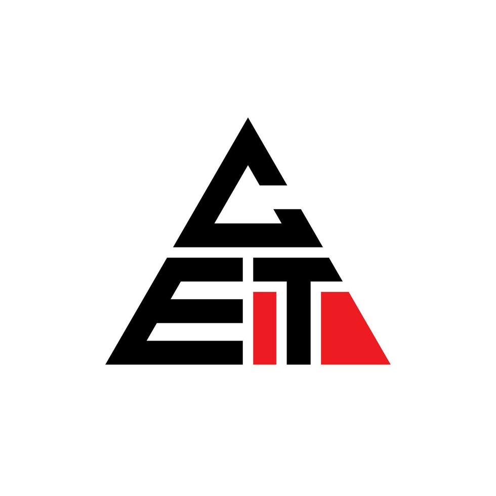 cet triangolo lettera logo design con forma triangolare. monogramma di design del logo del triangolo cet. modello di logo vettoriale triangolo cet con colore rosso. cet logo triangolare logo semplice, elegante e lussuoso.