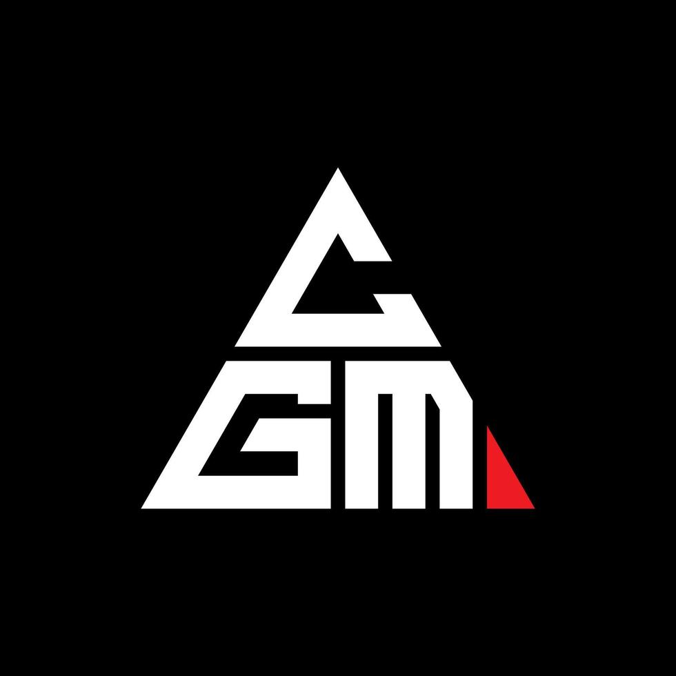 design del logo della lettera triangolare cgm con forma triangolare. monogramma di design con logo triangolo cgm. modello di logo vettoriale triangolo cgm con colore rosso. logo triangolare cgm logo semplice, elegante e lussuoso.
