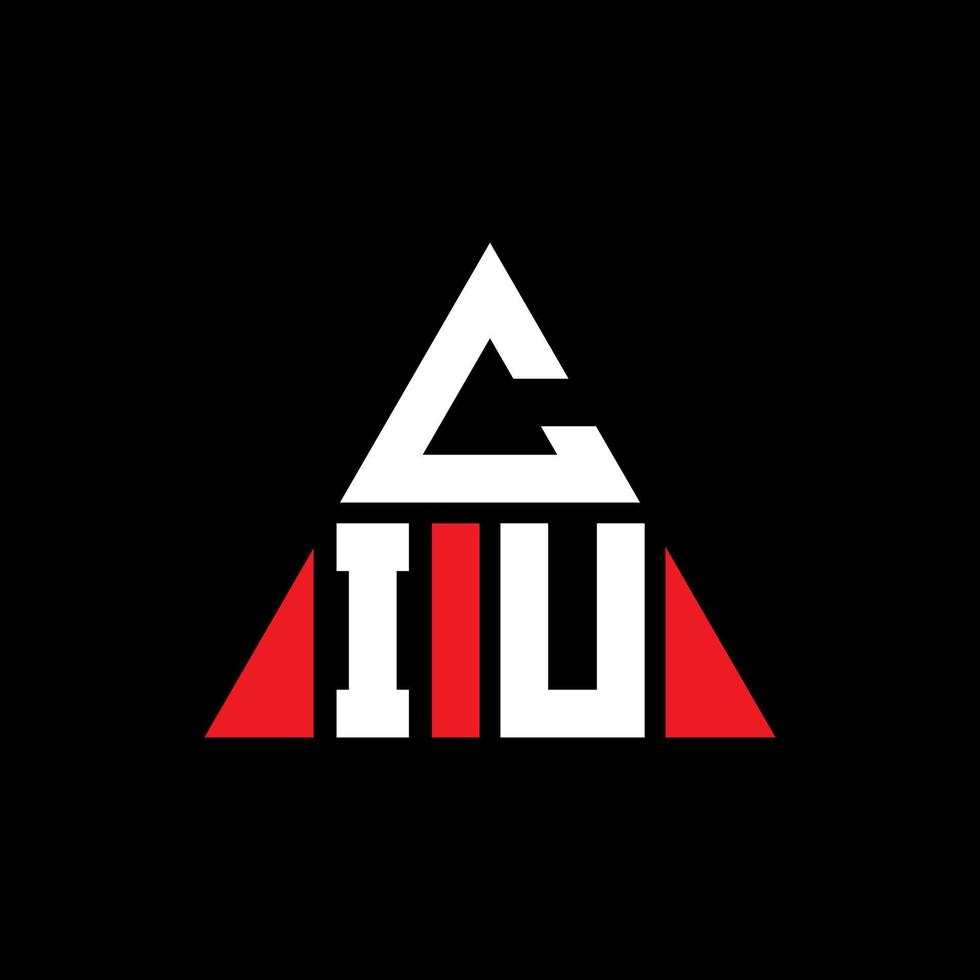 ciu triangolo lettera logo design con forma triangolare. ciu triangolo logo design monogramma. modello di logo vettoriale triangolo ciu con colore rosso. ciu logo triangolare logo semplice, elegante e lussuoso.