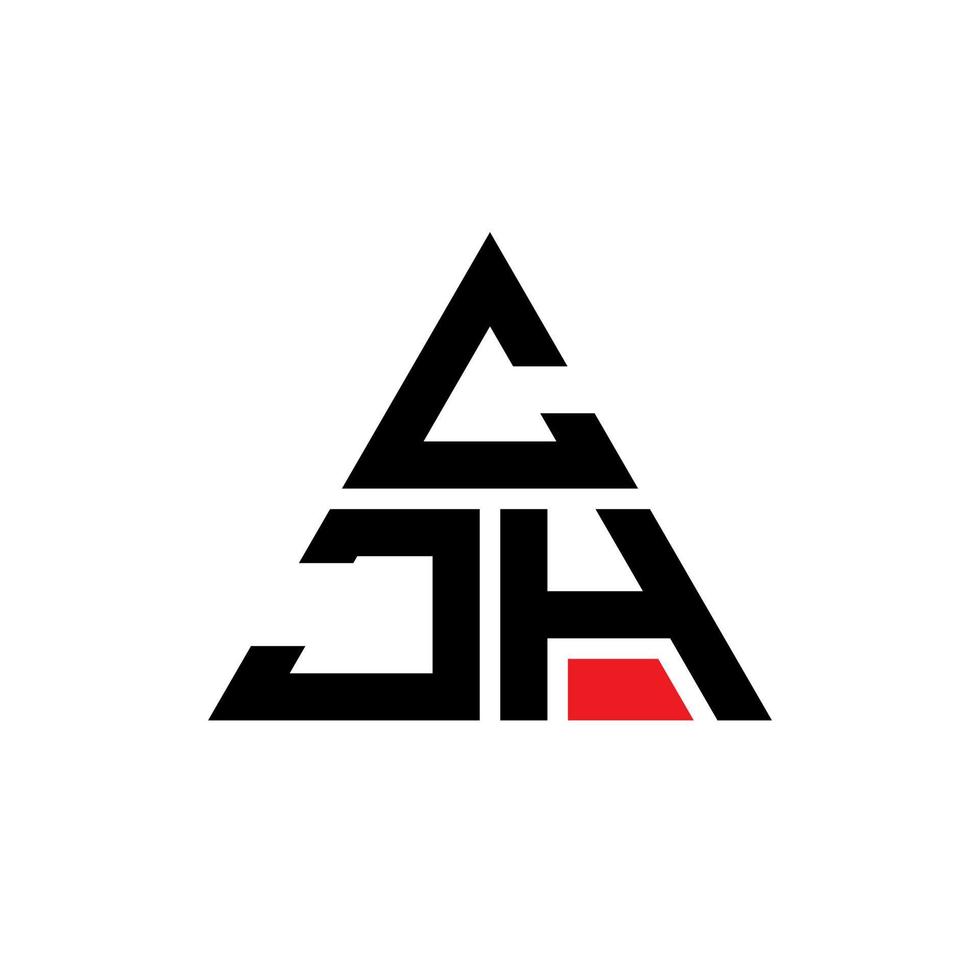 design del logo della lettera triangolare cjh con forma triangolare. monogramma di design del logo del triangolo cjh. modello di logo vettoriale triangolo cjh con colore rosso. cjh logo triangolare logo semplice, elegante e lussuoso.