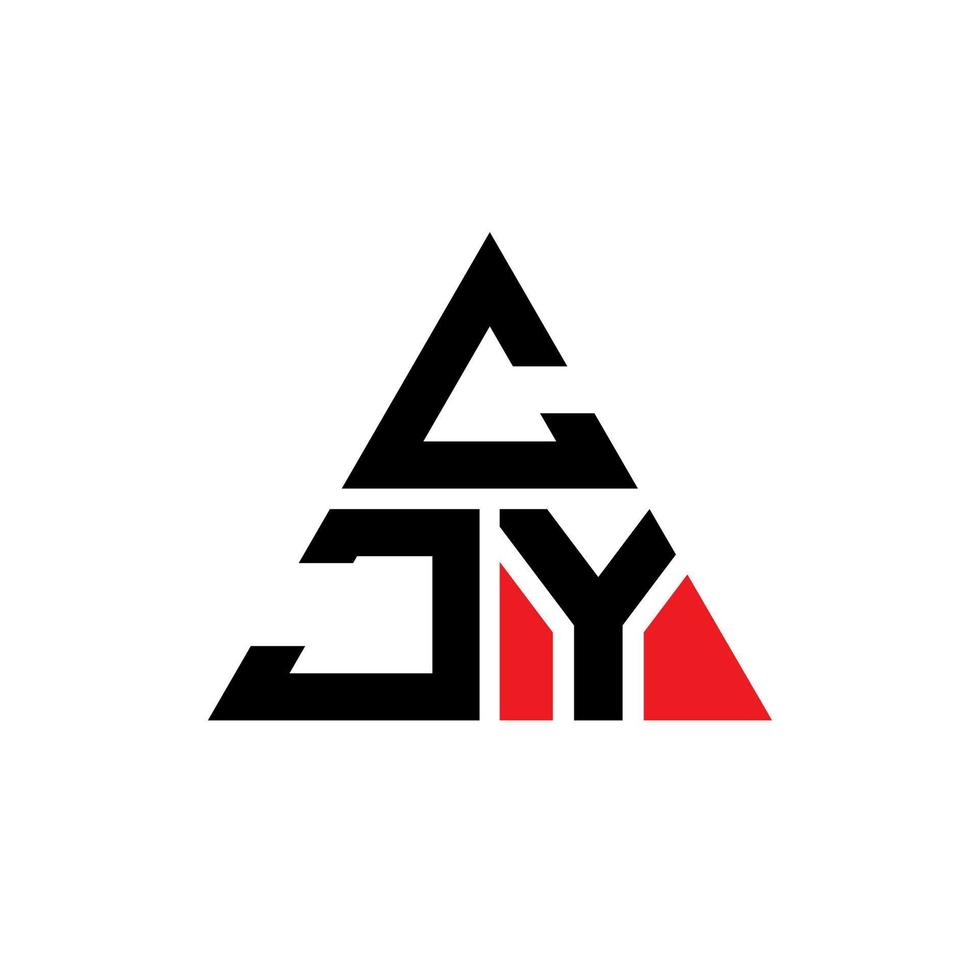 cjy triangolo logo design lettera con forma triangolare. cjy triangolo logo design monogramma. modello di logo vettoriale triangolo cjy con colore rosso. cjy logo triangolare logo semplice, elegante e lussuoso.